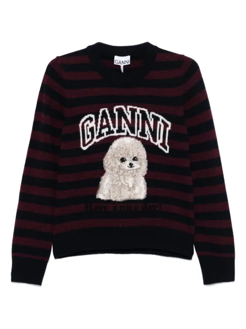 GANNI intarsia-knit jumper Blue K2567