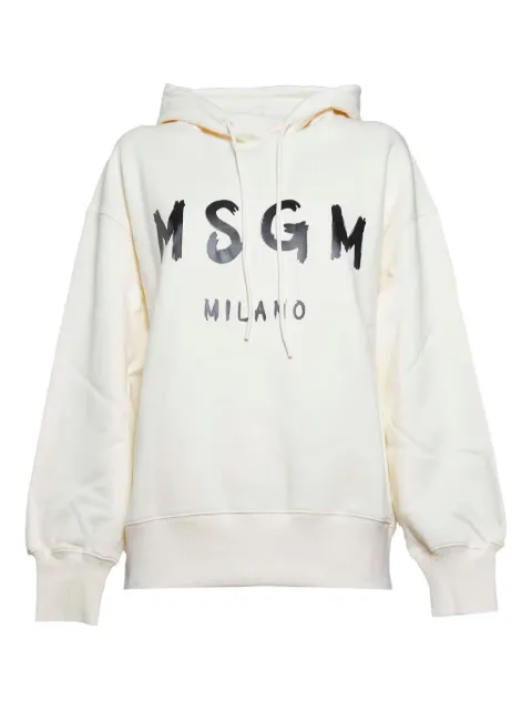 MSGM graphic-logo hoodie Neutrals 2000MDM51520000102