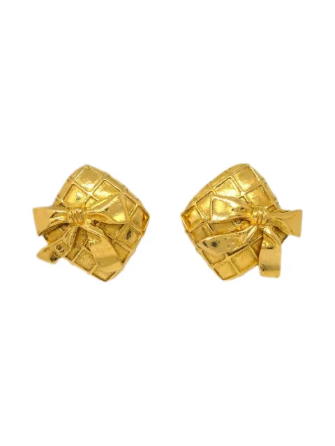 CHANEL Pre-Owned 1990-2000s rhombus-shape earrings Gold ER175823