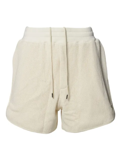 Wales Bonner perforated track shorts Neutrals US25JE16CO04100IVORY