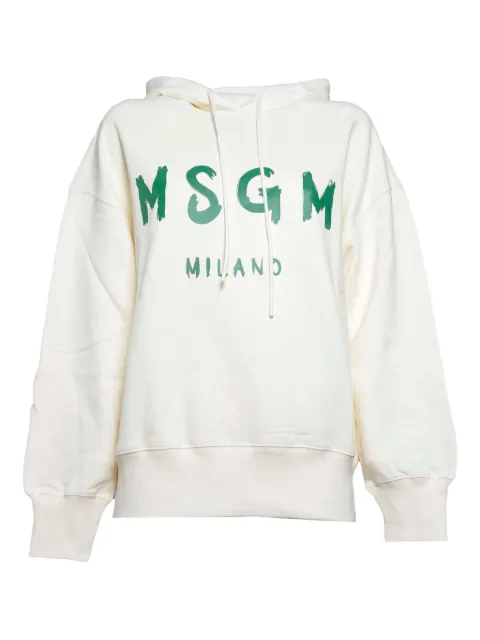 MSGM logo-print hoodie White 3741MDM515247799