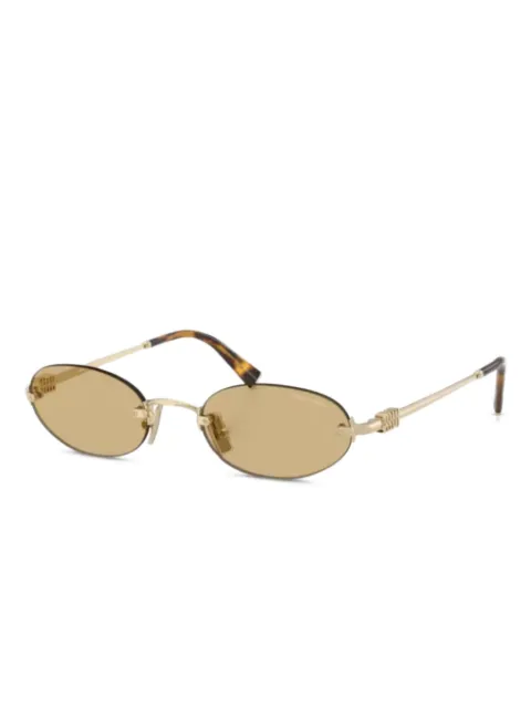 Miu Miu Eyewear logo-lettering sunglasses Gold MUA54S