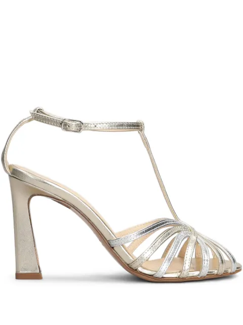Anna F. 100mm leather sandals Gold 3654
