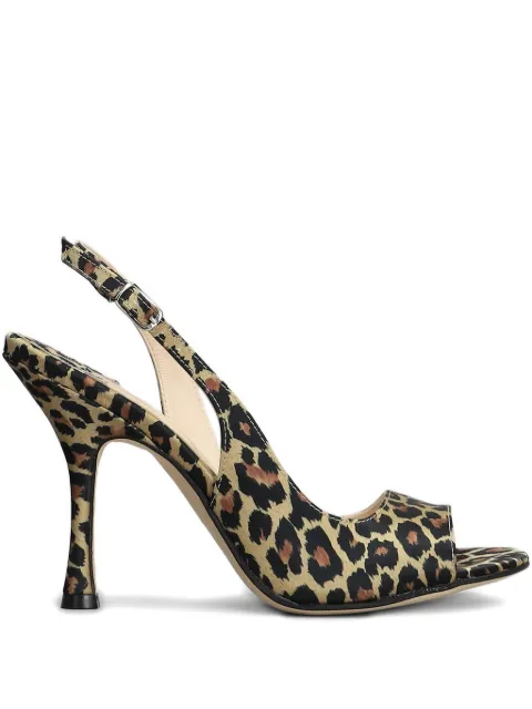 Anna F. 100mm leopard-print sandals Neutrals 3818