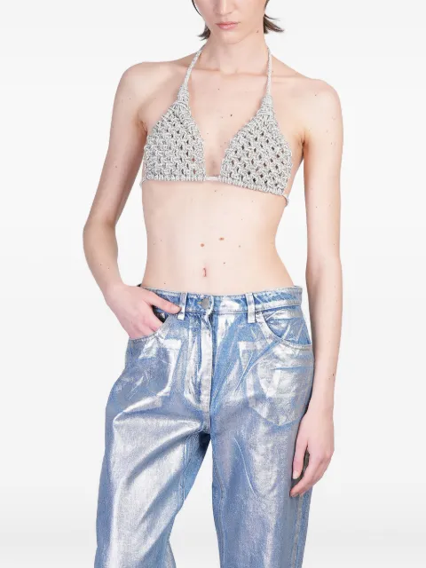 Hibourama Diamond crystal-embellished woven bra Silver CO00HIBDIAMOND