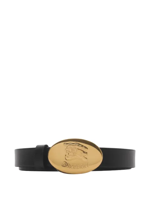 Burberry thin reversible leather Knight stamp belt Black 8112216
