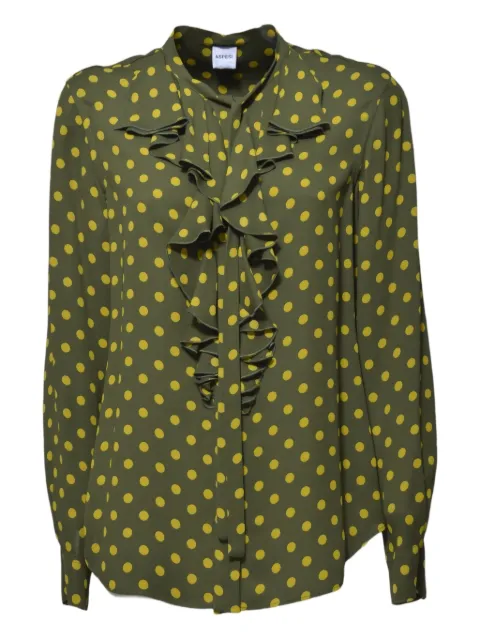 ASPESI polka dot-print ruffled blouse Green 5492P58760392