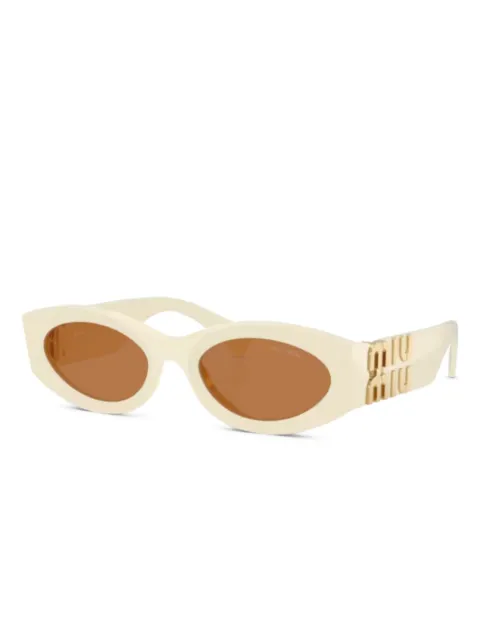 Miu Miu Eyewear logo-lettering sunglasses Neutrals 0MU11WS