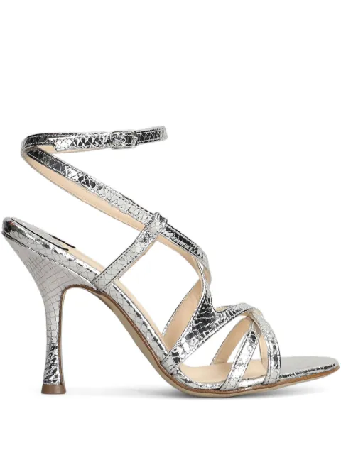 Anna F. 100mm leather sandals Silver 3717