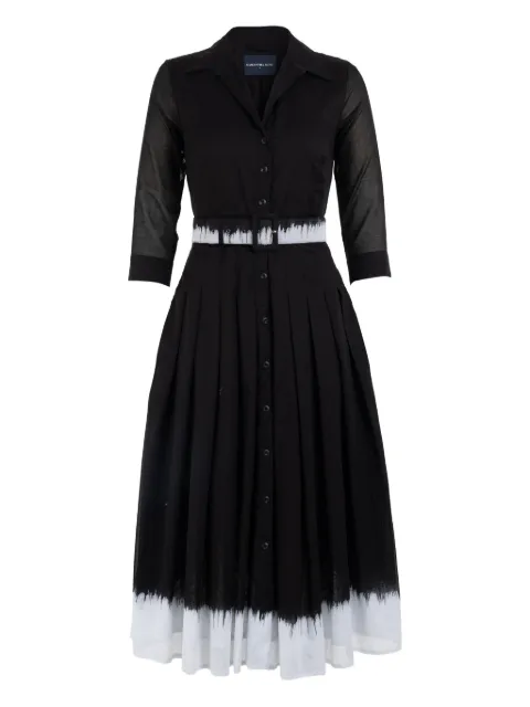 Samantha Sung Audrey button-up pleated dress Black WHITEBORDERTIEDYESTRAIGHTMUSOLA