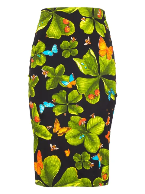 Samantha Sung printed pencil midi skirt Black CLOVERBUFFERFLYCS60