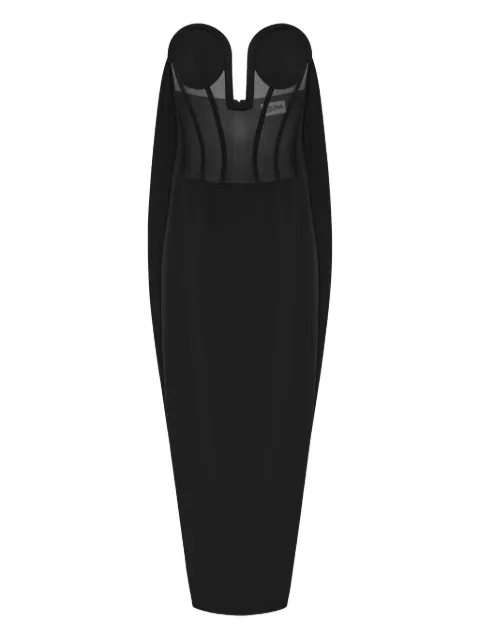 Jean Paul Gaultier tulle-insert corset dress Black 2533FRO336J081