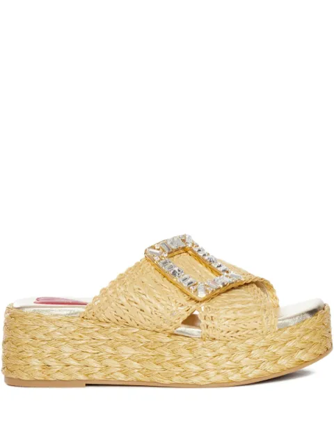 Roger Vivier 60mm crystal-embellishment espadrilles Neutrals RVW734419606D1