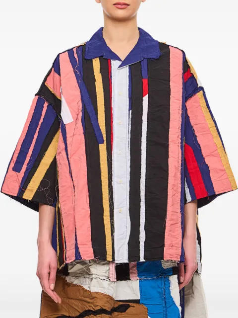 Casey Casey patch-design cotton shirt Pink 24FC39211002