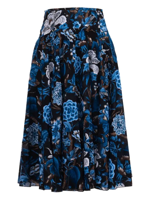 Samantha Sung floral-print pleated midi-skirt Black HILLGARDENMUSOLA