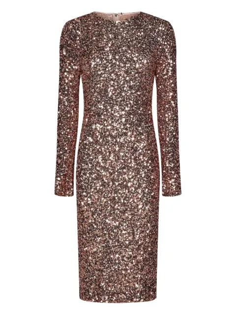 Dolce & Gabbana sequined bodycon midi dress Pink F6AFDTFLUB3F0568