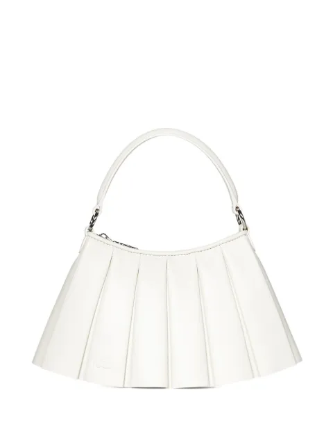 Lacoste Lenglen pleated leather shoulder bag White NU5011