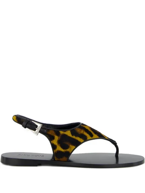 Paris Texas leopard-print flat sandals Brown PX1659XPRCA