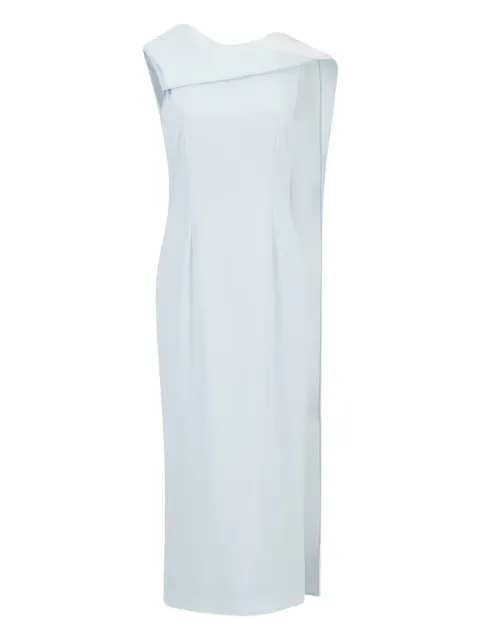 Roland Mouret draped sleeveless midi dress Blue RMSS25001MSPBL