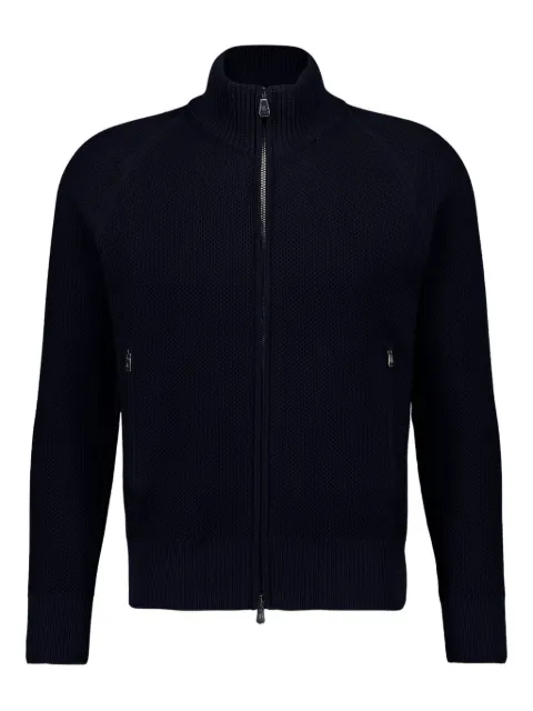 Piacenza Cashmere knitted bomber jacket Blue 1006080F