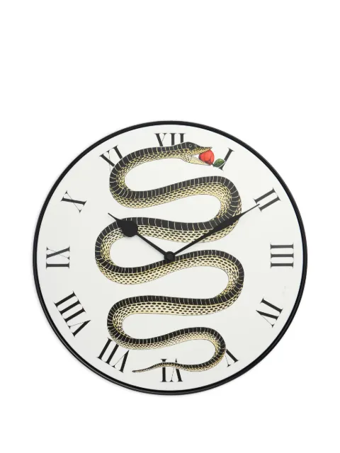 Fornasetti snake-motif wall clock White WRCLO02