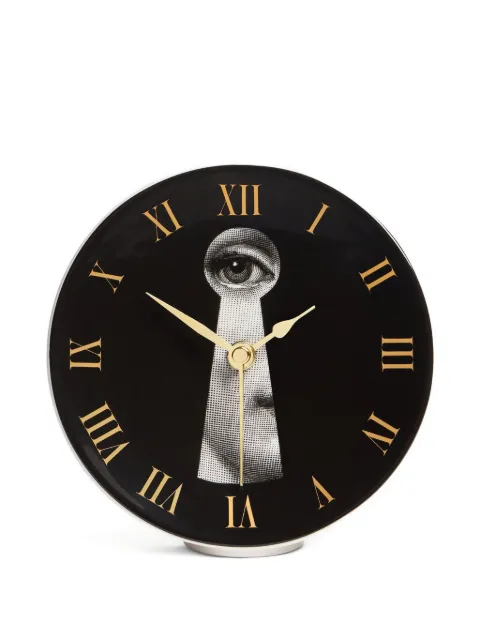 Fornasetti graphic eye-motif clock Black DCLO03