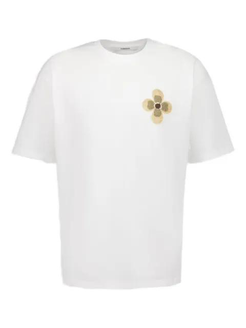 COMMAS floral-embroidered T-shirt White T001