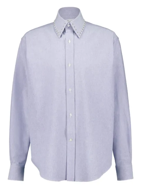 Alexander McQueen stud-embellished shirt Blue 817076QSABU