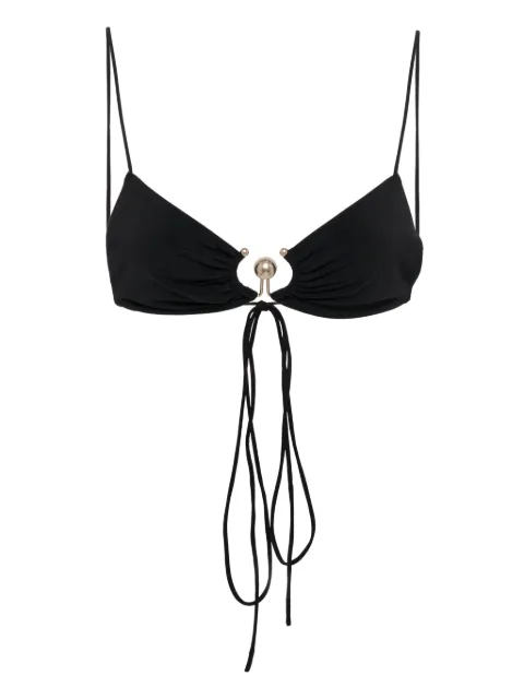 Christopher Esber ruched orbit triangle bikini top Black 25027206BLACK
