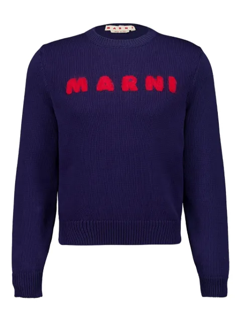 Marni logo-embroidered sweater Blue GCMG0458Q0UFC659