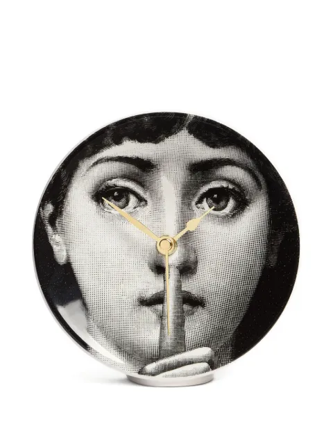 Fornasetti Silenzio desk clock (15cm) Black DCLO01