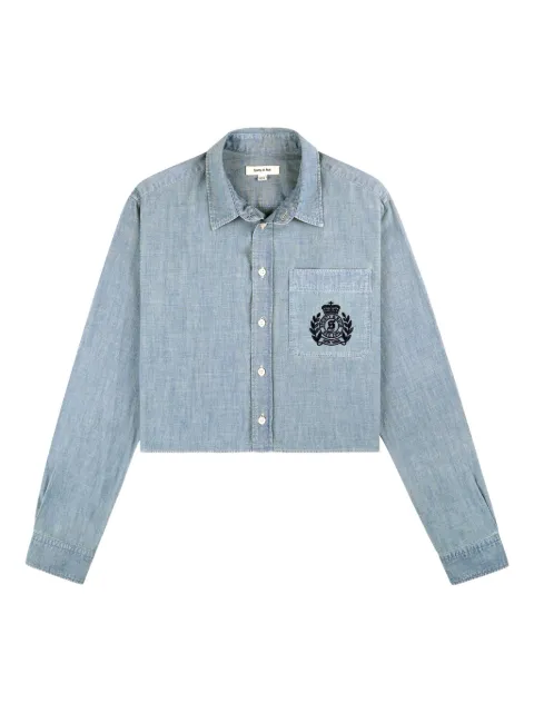 Sporty & Rich H&W Crest shirt Blue SI024612241BL09