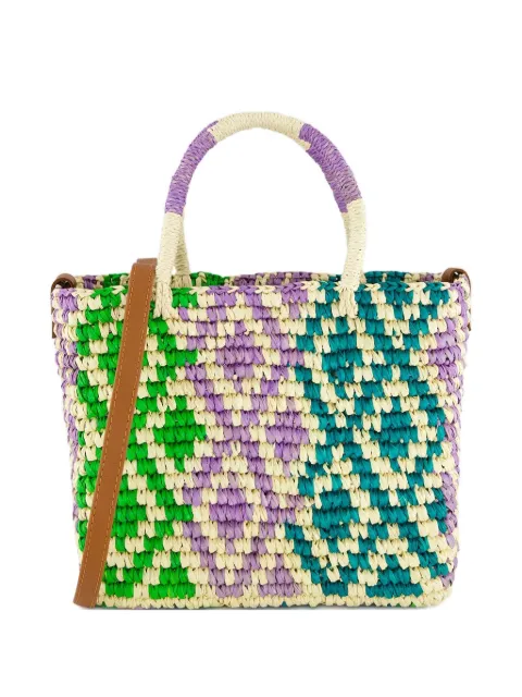 Sensi Studio medium Canasta patterned-straw tote bag Neutrals 1951