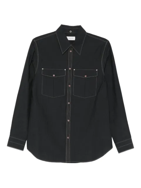 LEMAIRE topstitching shirt Black SH1187LF1399