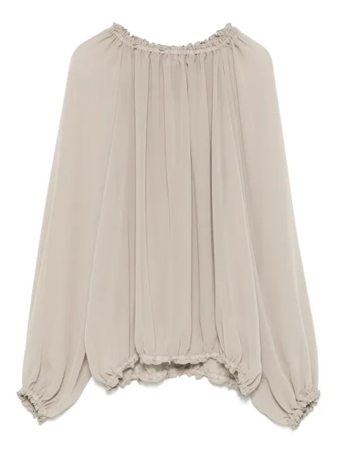 Blanca Vita ruffle-trim blouse Neutrals BESTI1581