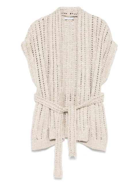 Brunello Cucinelli belted wrap cardigan Neutrals MEA393106CLY85