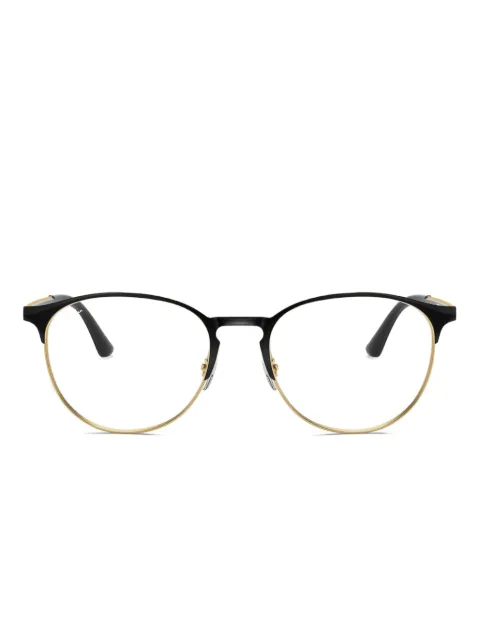 Ray-Ban gold-rimmed round glasses 6375