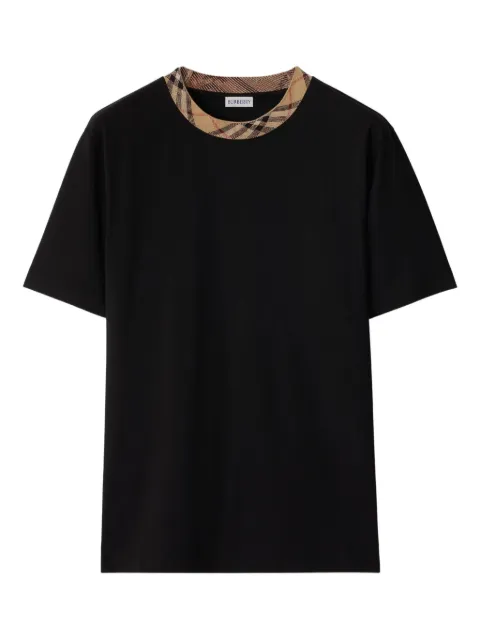 Burberry Check-trim T-shirt Black 8110101