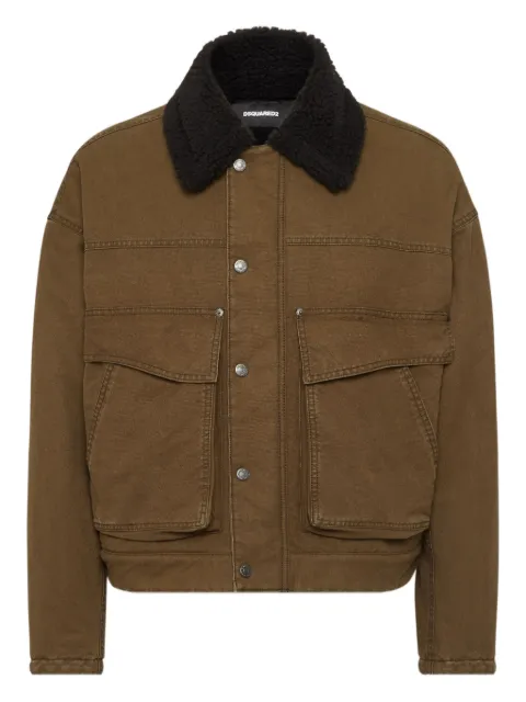 DSQUARED2 logo-embroidered jacket Brown S79AM0085D35301