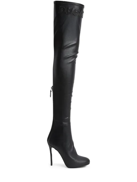 DSQUARED2 x Ducati leather over-the-knee boots Black BOW009534607309