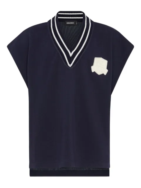DSQUARED2 logo-embroidered vest Blue S74GD1430D20071