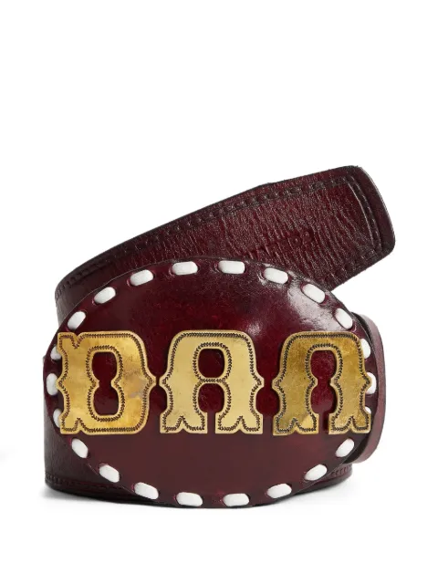 DSQUARED2 logo-plaque leather belt Red BEM067812900001