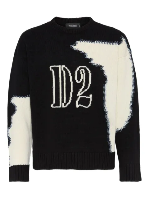 DSQUARED2 fake-stitch knit sweater Black S74HA1556D13134