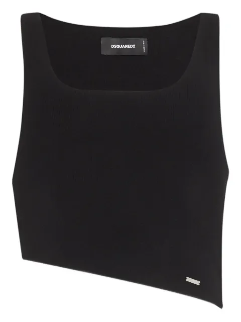 DSQUARED2 asymmetric crop top Black S71HA1388D13166
