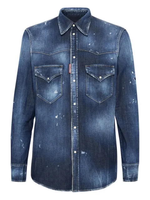 DSQUARED2 Western-style denim shirt Blue S74DM0935S30341