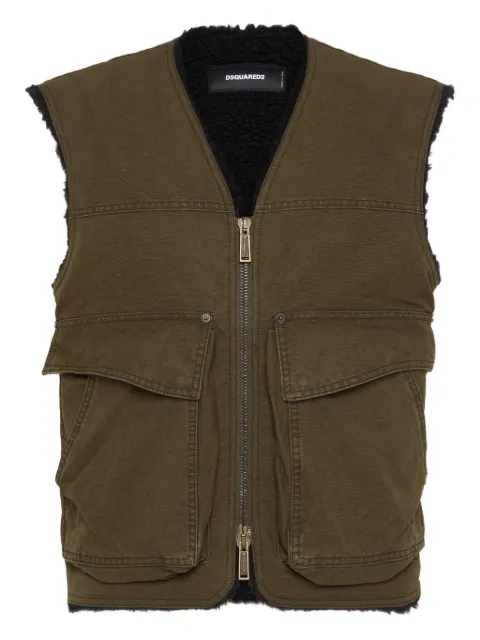 DSQUARED2 logo-embroidered gilet Brown S79FB0016D35301