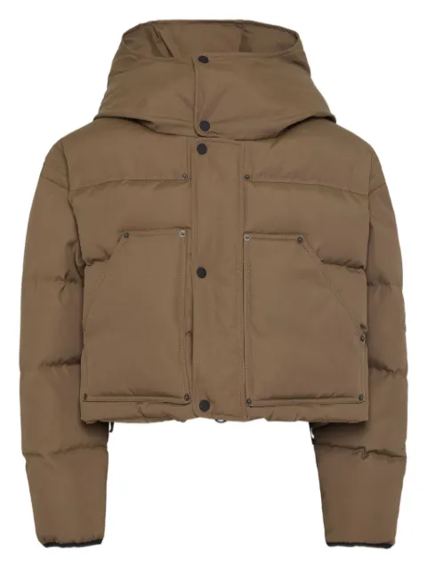 DSQUARED2 Icon Utility cropped puffer jacket Brown S80AM0051D35317