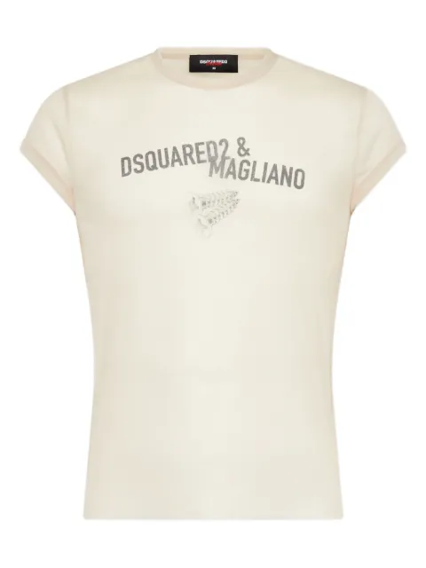 DSQUARED2 x Magliano sheer T-shirt Neutrals S71GD1593D20053