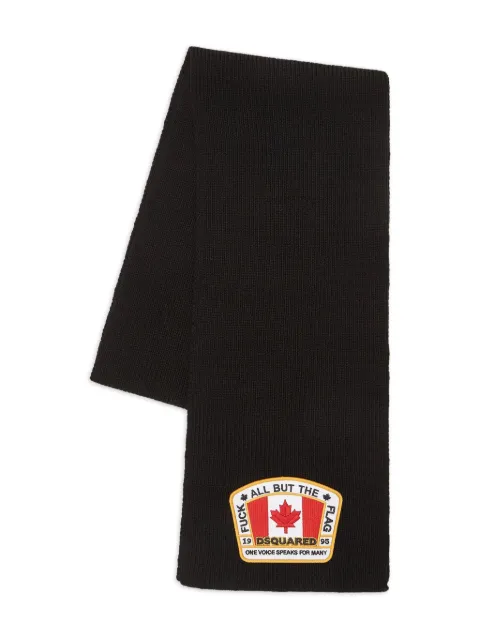 DSQUARED2 Canadian flag knit scarf Black KNM019701W00306