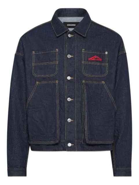 DSQUARED2 logo-embroidered denim jacket Blue S79AM0082D30011